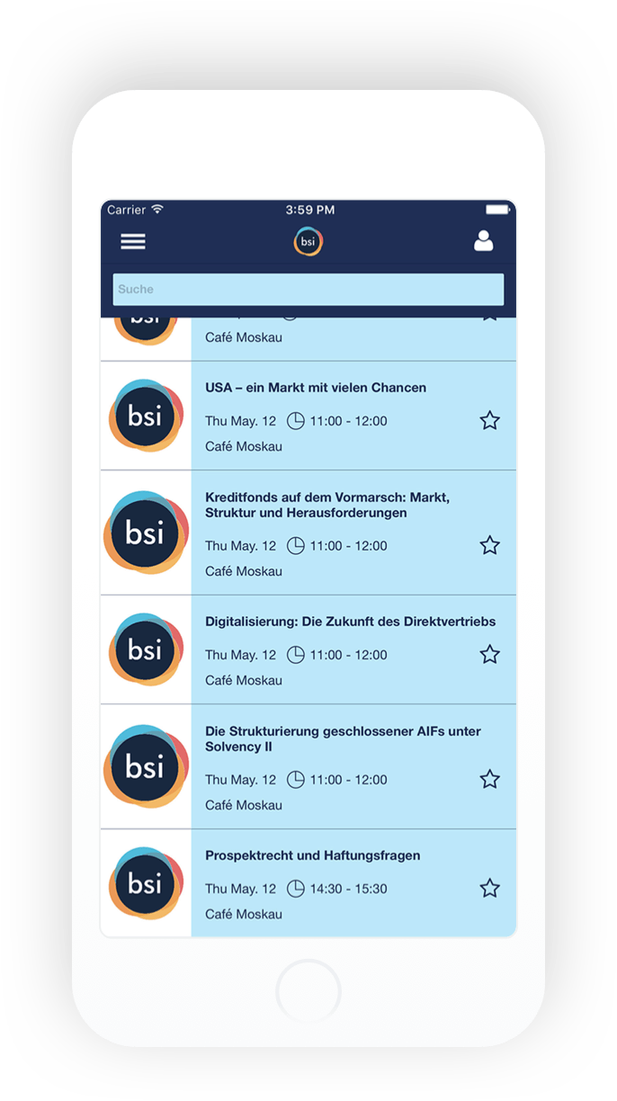 bsi Summit iOS Android events mockup
