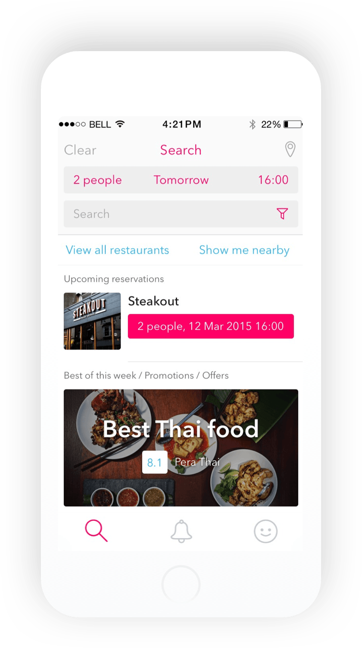 Reztoran iOS restaurants mockup